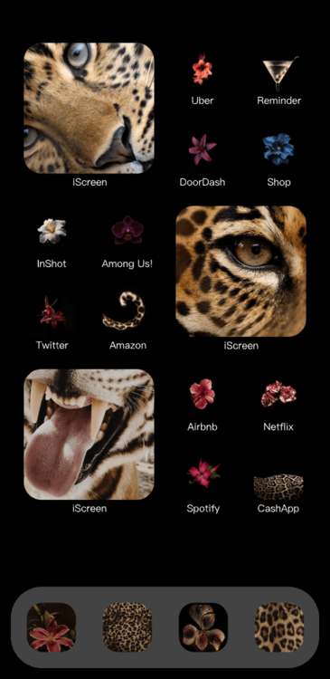 Tema Night Panther Scarlet Flower