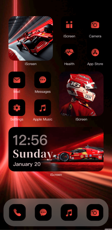 Tema F1 Racing Black Red