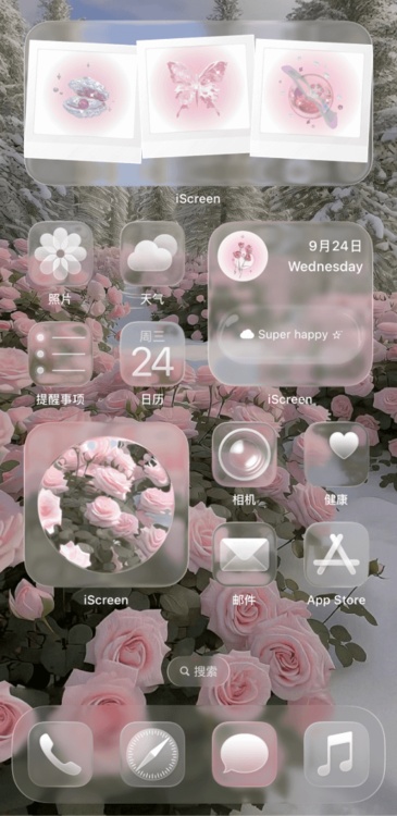 主题雪地玫瑰