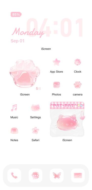 Tema iOS26 Cute Liquid Glass Cat