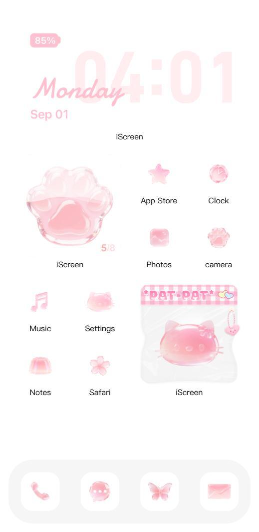Theme iOS26 Cute Liquid Glass Cat
