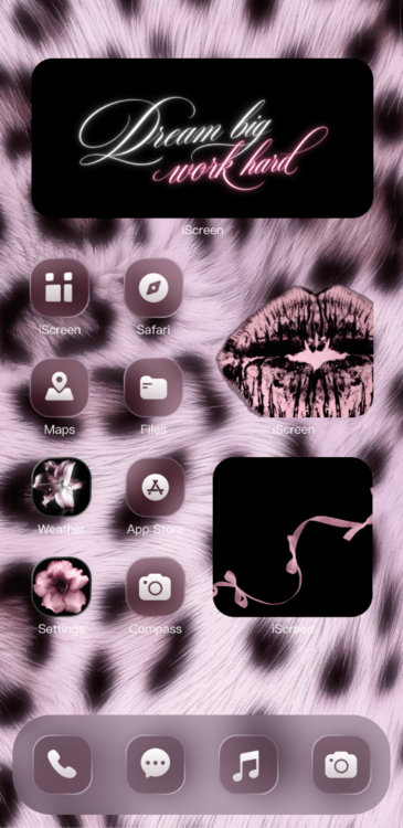 Home Screen Gallery Black Pink Leopard Print