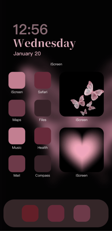 Home Screen Gallery Pink Ink & Butterfly Shadow