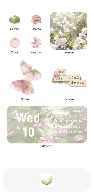 Home Screen Gallery Pink Green Translucent