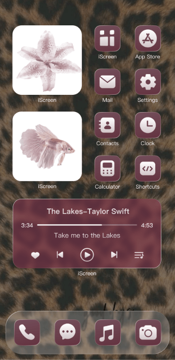 Home Screen Gallery Leopard Print Rose Red