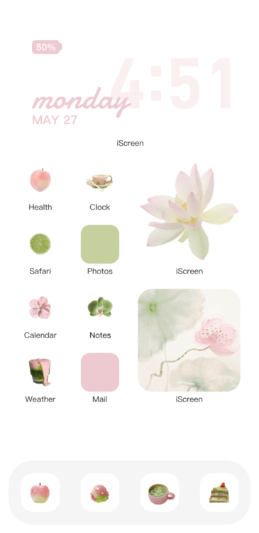 Tema Pink Lotus Translucent