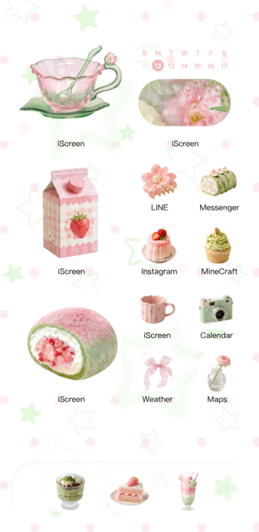 Home Screen Gallery Pink-Green Desserts