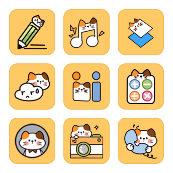 アイコン三毛猫白白