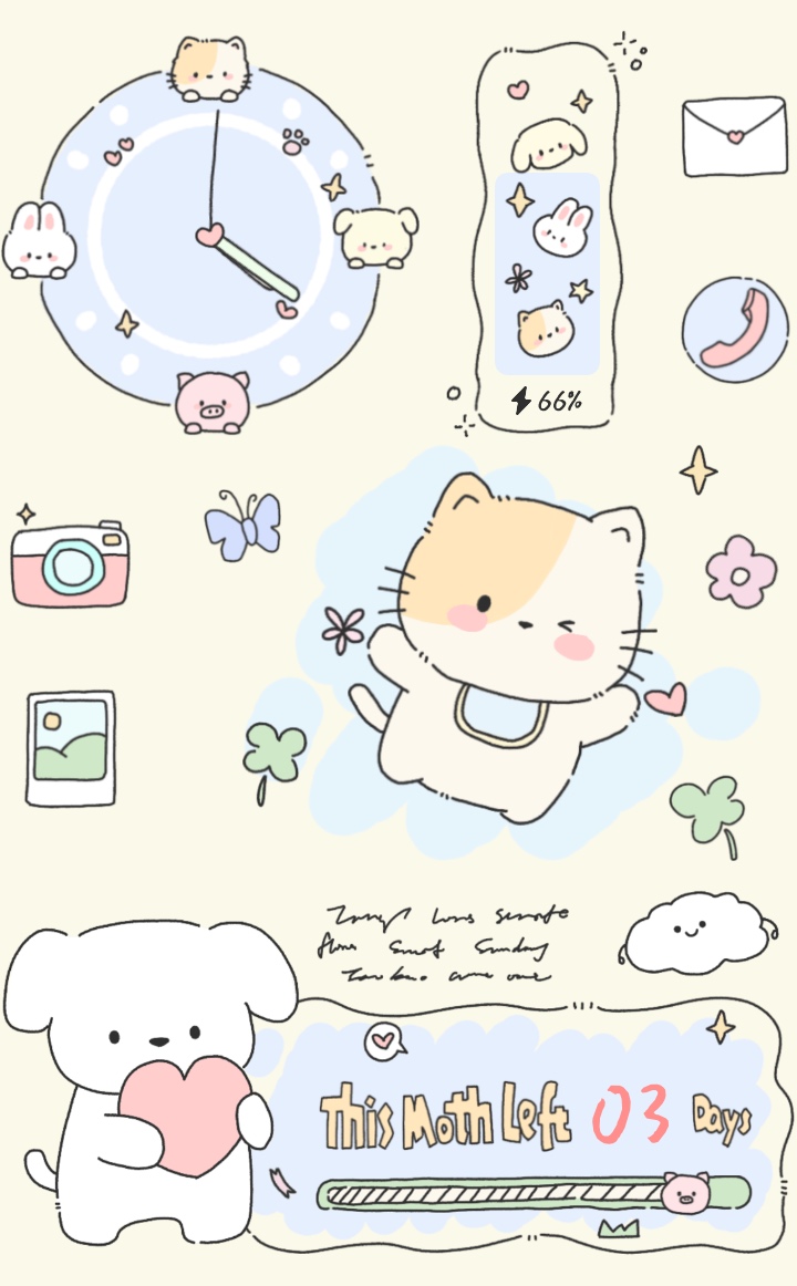 iOS 27 Cream Animals widget for iPhone