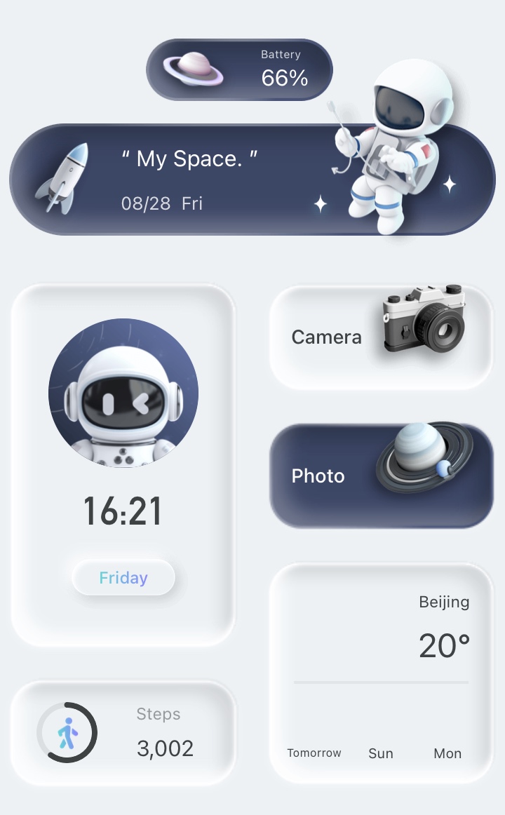 iOS 27 Spaceman Soft widget for iPhone