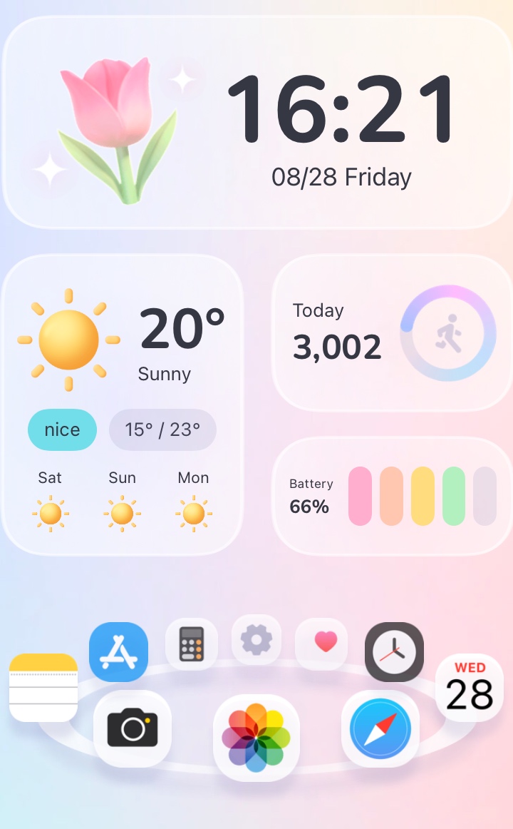 iOS 27 Light Rainbow widget for iPhone