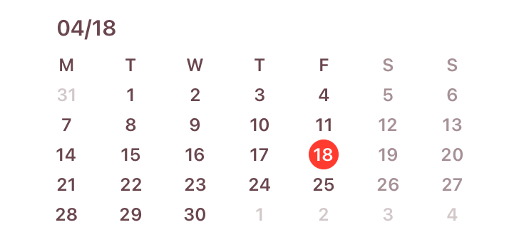 Widget Calendar
