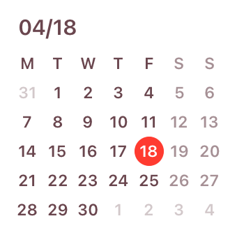 Widget Calendar