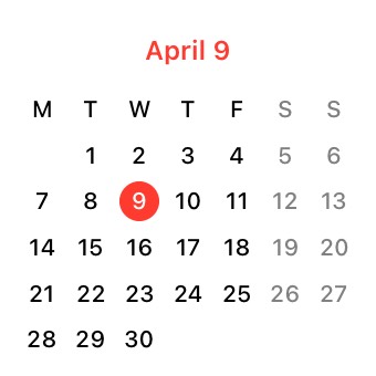 Widget Calendar