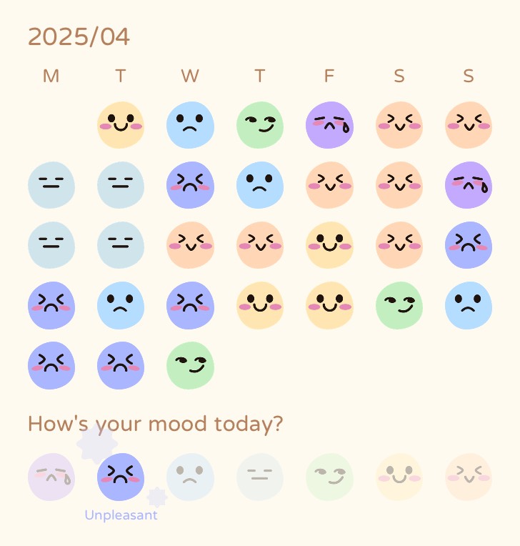 Widget Mood Calendar