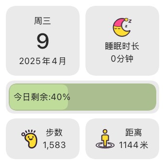 Widget 健康面板