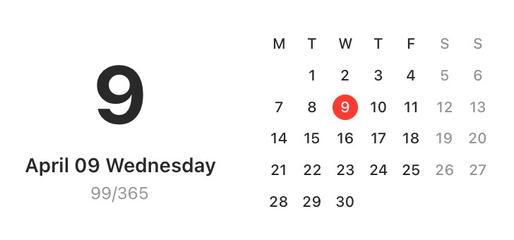Widget Calendar