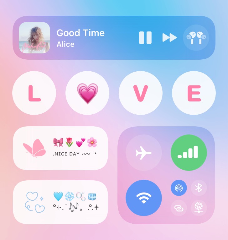 Widget Control panel